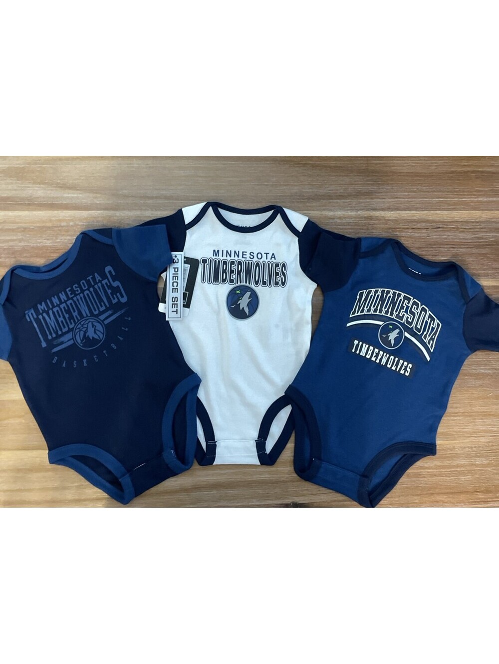 Minnesota Timbervolves Baby Bodysuit Set 3 Pack Infant 3-6 Months  NBA